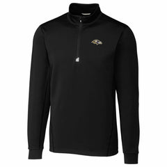 Baltimore Ravens Cutter & Buck Traverse Quarter-Zip Pullover Jacket - Black Pullover