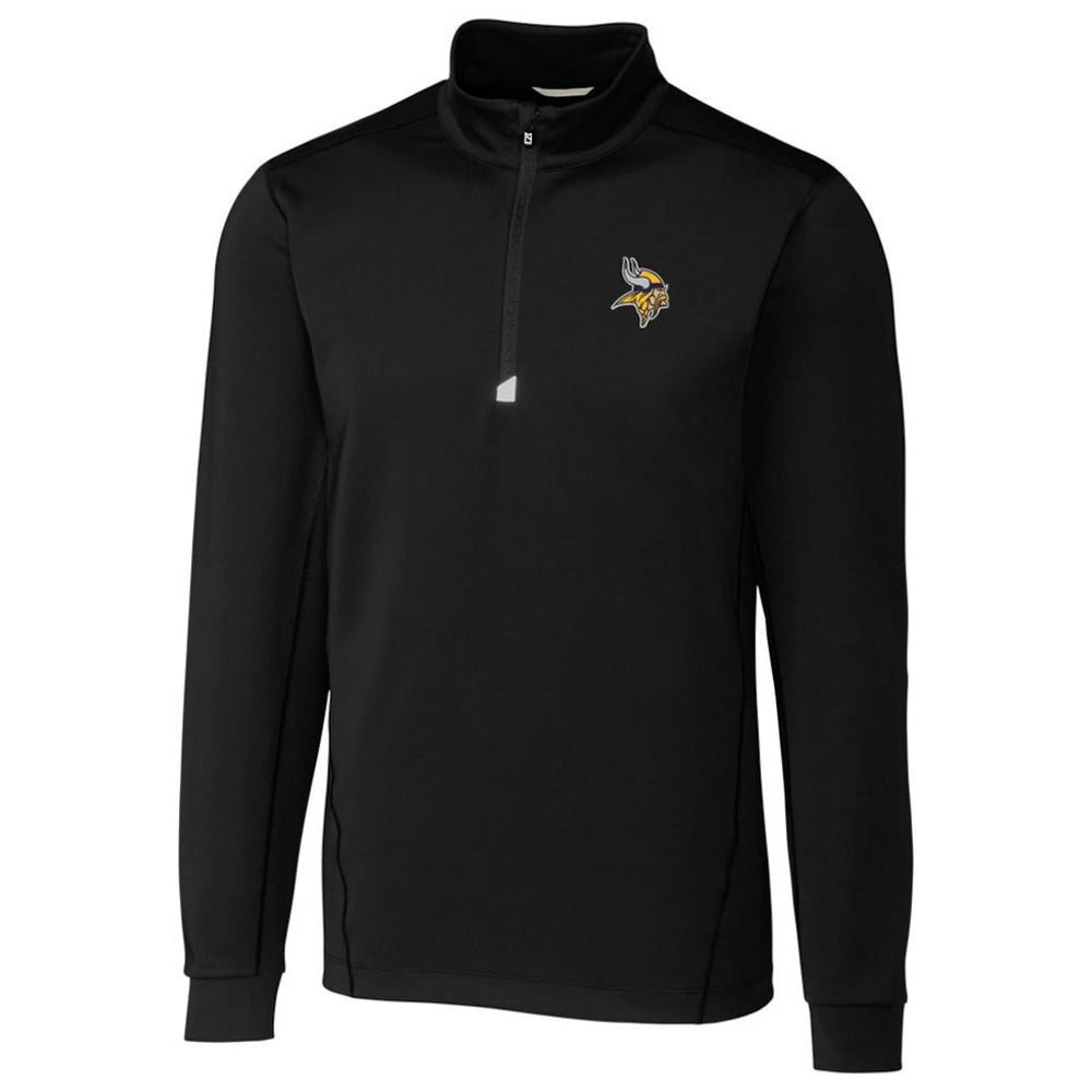 Minnesota Vikings Cutter & Buck Traverse Quarter-Zip Pullover Jacket - Black Pullover