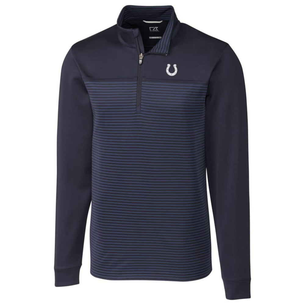 Indianapolis Colts Cutter & Buck Traverse Stripe Quarter-Zip Pullover Jacket - Navy Pullover