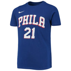 Joel Embiid Philadelphia 76ers Youth Logo Name & Number Performance T-Shirt Royal - Nike