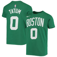 Jayson Tatum Boston Celtics Youth Logo Name & Number Performance T-Shirt Kelly Green - Nike