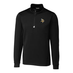 Minnesota Vikings Cutter & Buck Big & Tall Traverse Quarter-Zip Pullover Jacket - Black Pullover