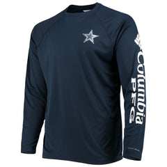 Dallas Cowboys Terminal Tackle Omni-Shade Raglan Long Sleeve T-Shirt - Navy T-shirts