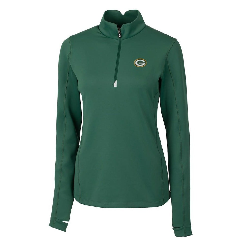 Green Bay Packers Cutter & Buck Women's Traverse Half-Zip Pullover Jacket - Green Pullover