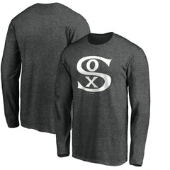 Chicago White Sox Cooperstown Collection Huntington Logo Long Sleeve T-Shirt - Charcoal T-shirts