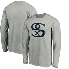 Chicago White Sox Cooperstown Collection Huntington Logo Long Sleeve T-Shirt - Heathered Gray T-shirts
