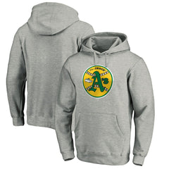 Athletics Cooperstown Collection Huntington Logo Fitted Pullover Hoodie - Heather Gray Hoodies