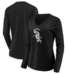 Chicago White Sox Women's Core Distressed Team Long Sleeve T-Shirt - Black T-shirts
