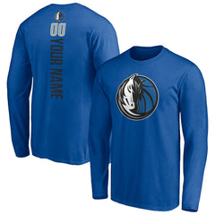 Dallas Mavericks Playmaker Personalized Name & Number Long Sleeve T-Shirt Blue