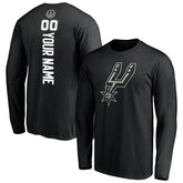 San Antonio Spurs Playmaker Personalized Name & Number Long Sleeve T-Shirt Black