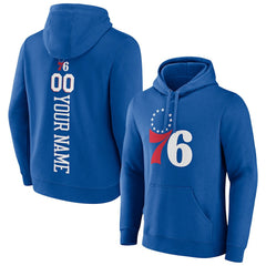 Philadelphia 76ers Playmaker Personalized Name & Number Pullover Hoodie Royal outlet