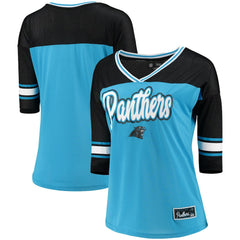 Carolina Panthers 5th & Ocean by New Era Women's Mesh Long Sleeve T-Shirt - Blue T-shirts
