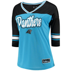 Carolina Panthers 5th & Ocean by New Era Women's Mesh Long Sleeve T-Shirt - Blue T-shirts