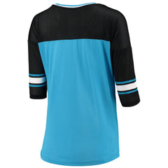 Carolina Panthers 5th & Ocean by New Era Women's Mesh Long Sleeve T-Shirt - Blue T-shirts