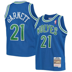 Kevin Garnett Minnesota Timberwolves Youth 1995-96 Hardwood Classics Swingman Jersey Blue - Mitchell & Ness
