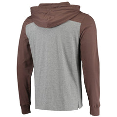 Cleveland Browns '47 Franklin Wooster Long Sleeve Hoodie T-Shirt - Heathered Gray/Brown Hoodies
