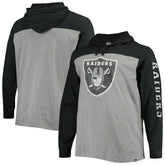 Las Vegas Raiders '47 Franklin Wooster Long Sleeve Hoodie T-Shirt - Heathered Gray/Black Hoodies