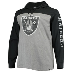 Las Vegas Raiders '47 Franklin Wooster Long Sleeve Hoodie T-Shirt - Heathered Gray/Black Hoodies