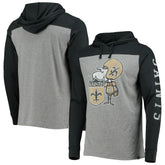 New Orleans Saints '47 Franklin Wooster Throwback Long Sleeve Hoodie T-Shirt - Heathered Gray Hoodies