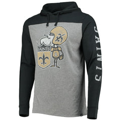 New Orleans Saints '47 Franklin Wooster Throwback Long Sleeve Hoodie T-Shirt - Heathered Gray Hoodies