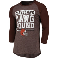 Cleveland Browns Pastime Raglan 3/4-Sleeve T-Shirt - Heathered Brown T-shirts