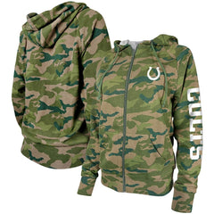 Indianapolis Colts New Era Women's Raglan Full-Zip Hoodie - Camo Hoodies