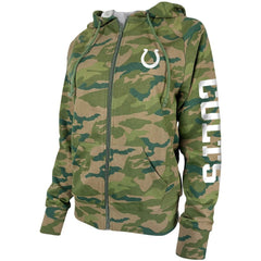 Indianapolis Colts New Era Women's Raglan Full-Zip Hoodie - Camo Hoodies