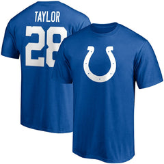 Jonathan Taylor Indianapolis Colts Player Icon Name & Number T-Shirt - Royal T-shirts
