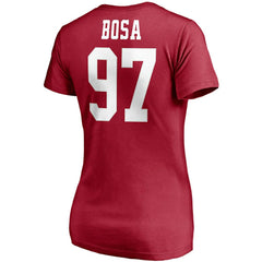 Nick Bosa San Francisco 49ers Women's Player Icon Name & Number V-Neck T-Shirt - Scarlet T-shirts
