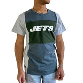 New York Jets Refried Apparel Sustainable Split T-Shirt - Heather Charcoal T-shirts