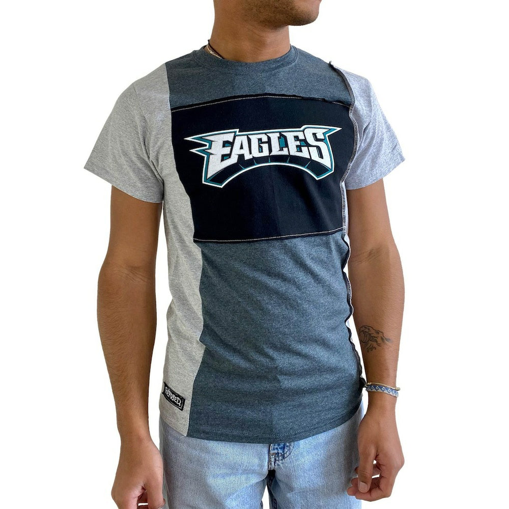 Philadelphia Eagles Refried Apparel Sustainable Split T-Shirt - Heather Charcoal T-shirts