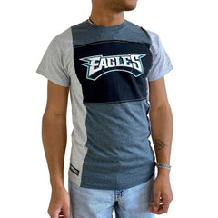 Philadelphia Eagles Refried Apparel Sustainable Split T-Shirt - Heather Charcoal T-shirts
