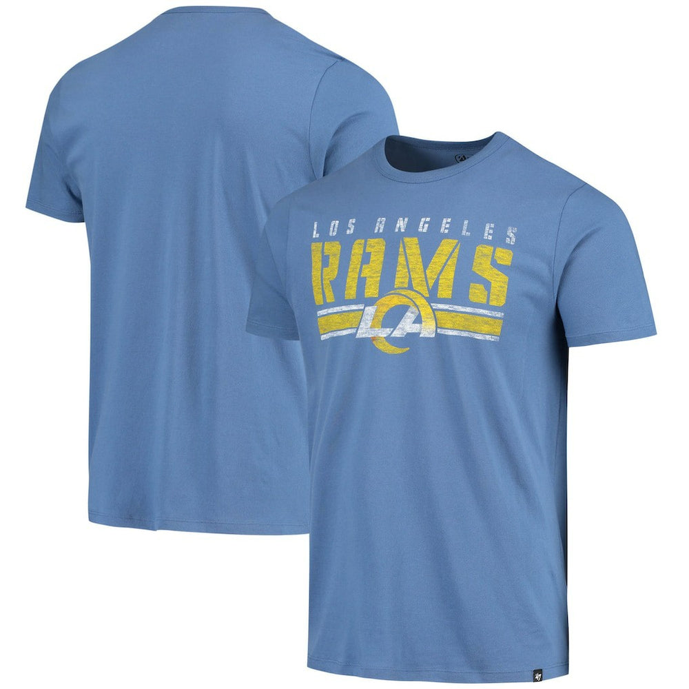Los Angeles Rams '47 Stripe Thru Franklin T-Shirt - Heathered Royal T-shirts