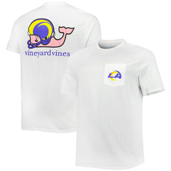 Los Angeles Rams Vineyard Vines Big & Tall Helmet T-Shirt - White T-shirts