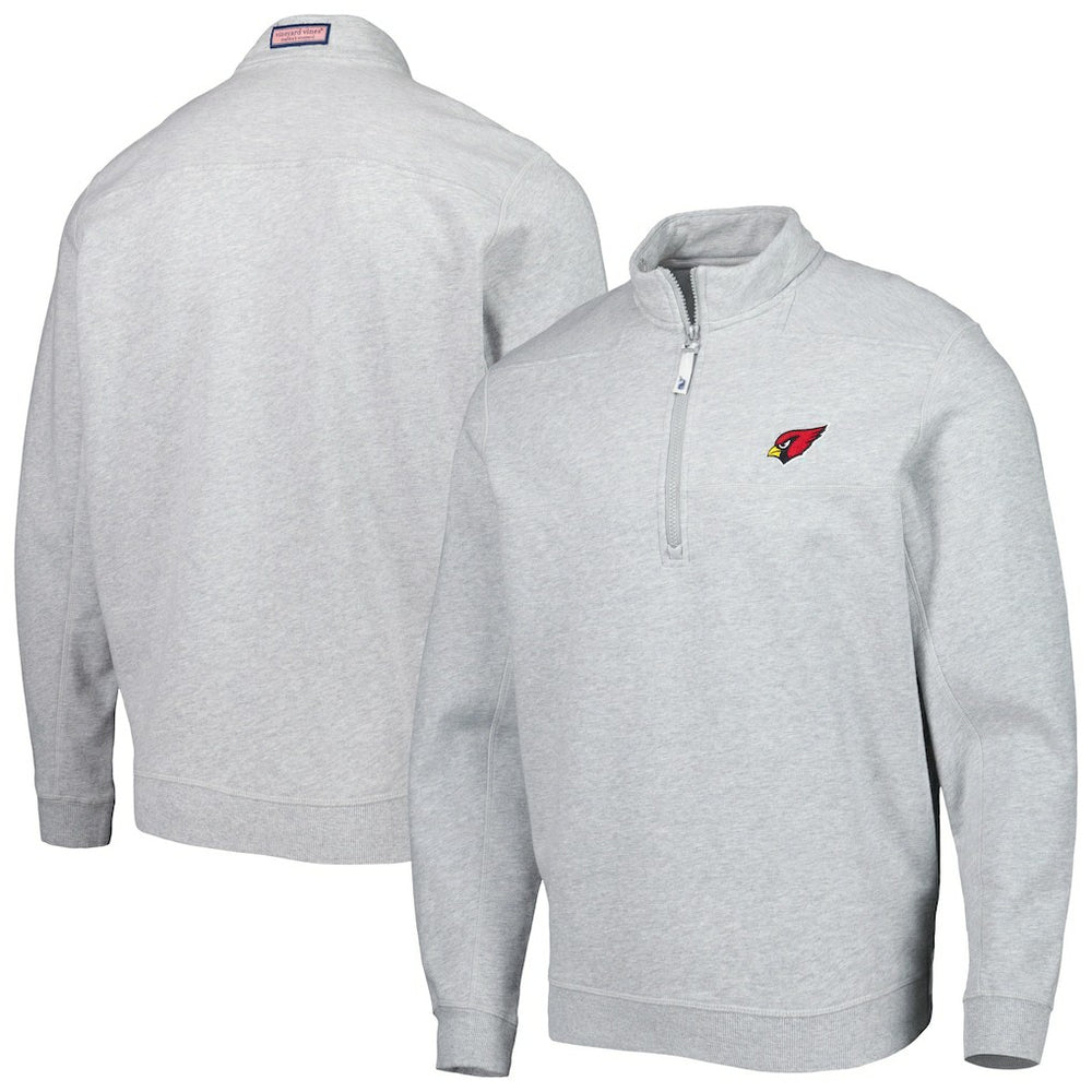 Arizona Cardinals Vineyard Vines Shep Shirt Quarter-Zip Sweatshirt - Heather Gray Sweatshirts
