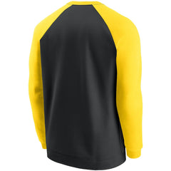 Pittsburgh Steelers Historic Raglan Crew Performance Sweater - Black/Gold