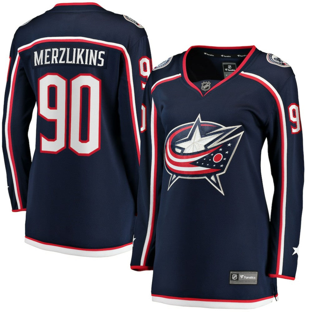 Elvis Merzlikins Columbus Blue Jackets Fanatics Women's Home Breakaway Jersey - Navy | US 4184598