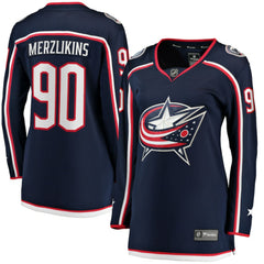 Elvis Merzlikins Columbus Blue Jackets Fanatics Women's Home Breakaway Jersey - Navy | US 4184598