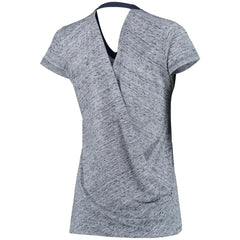 Detroit Tigers Touch Women's Hail Mary V-Neck Back Wrap T-Shirt - Navy T-shirts