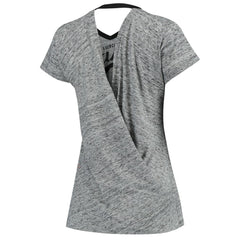 San Francisco Giants Touch Women's Hail Mary V-Neck Back Wrap T-Shirt - Black T-shirts