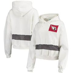 Arizona Cardinals Refried Apparel Women's Sustainable Crop Dolman Pullover Hoodie - White Hoodies