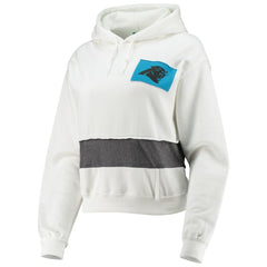 Carolina Panthers Refried Apparel Women's Sustainable Crop Dolman Pullover Hoodie - White Hoodies