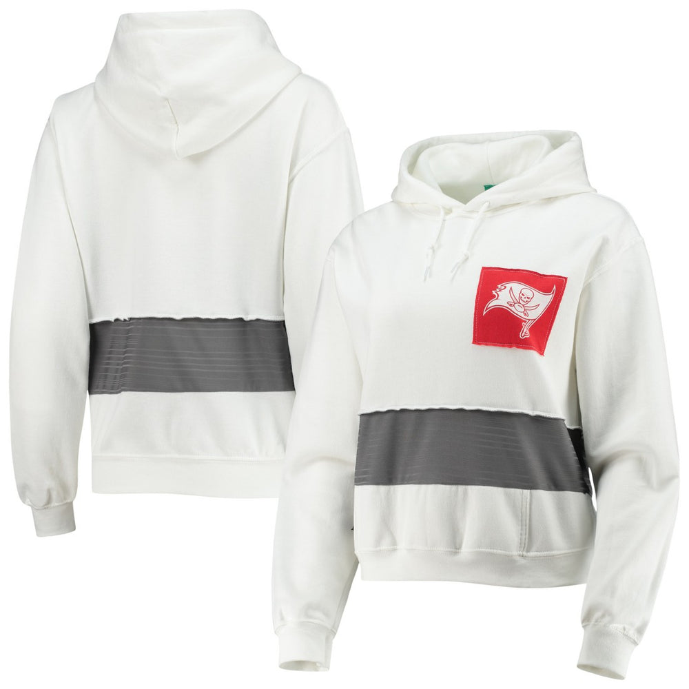 Tampa Bay Buccaneers Refried Apparel Women's Sustainable Crop Dolman Pullover Hoodie - White Hoodies