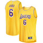 LeBron James Los Angeles Lakers #6 Fast Break Replica Player Jersey Gold Icon Edition - Fanatics