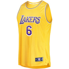 LeBron James Los Angeles Lakers #6 Fast Break Replica Player Jersey Gold Icon Edition - Fanatics