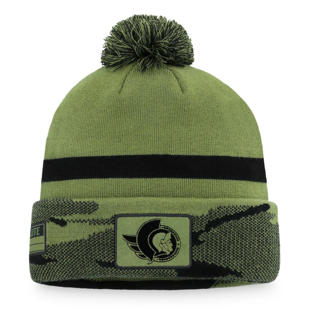 Ottawa Senators Fanatics Military Appreciation Cuffed Knit Hat with Pom - Camo | US 4196059