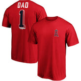 Los Angeles Angels Fanatics Number One Dad Team T-Shirt - Red T-shirts