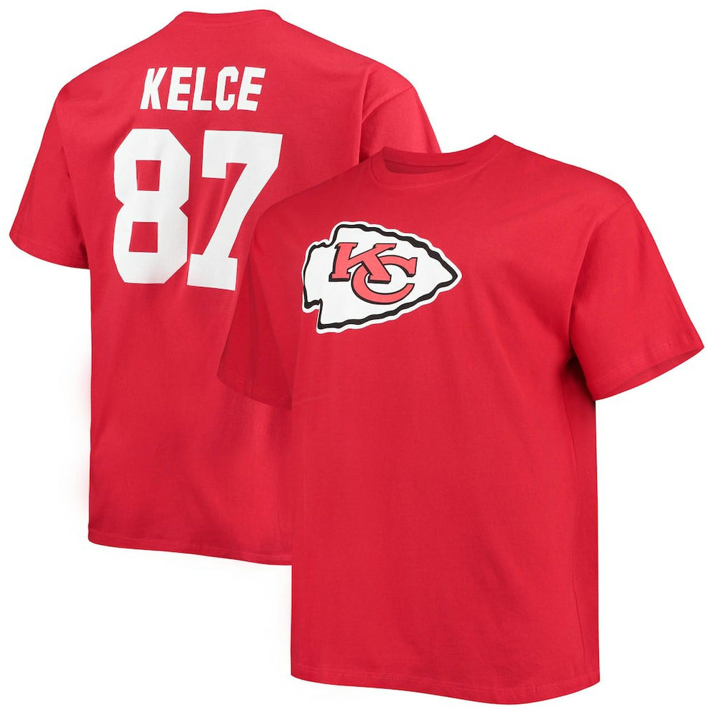 Travis Kelce Kansas City Chiefs Big & Tall Player Name & Number T-Shirt - Red T-shirts
