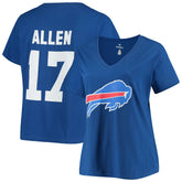 Josh Allen Buffalo Bills Women's Plus Size Name & Number V-Neck T-Shirt - Royal T-shirts