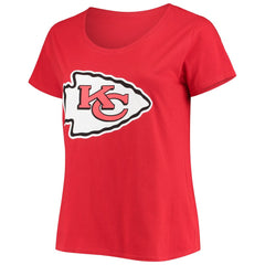 Travis Kelce Kansas City Chiefs Women's Plus Size Fair Catch Name & Number Scoop Neck T-Shirt - Red T-shirts